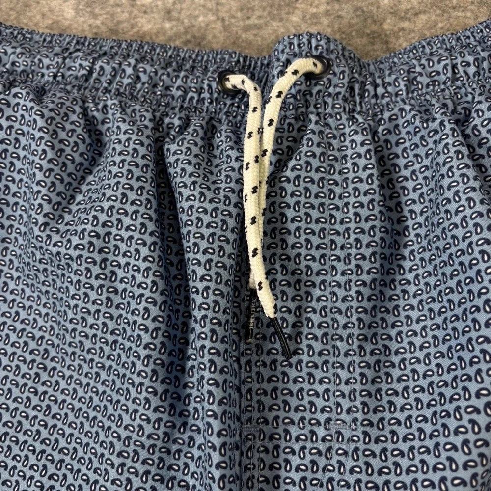 Nat Nast Swim Trunks Mens XL Blue Bathing Suit Elastic Waist Lined Shorts Print‎